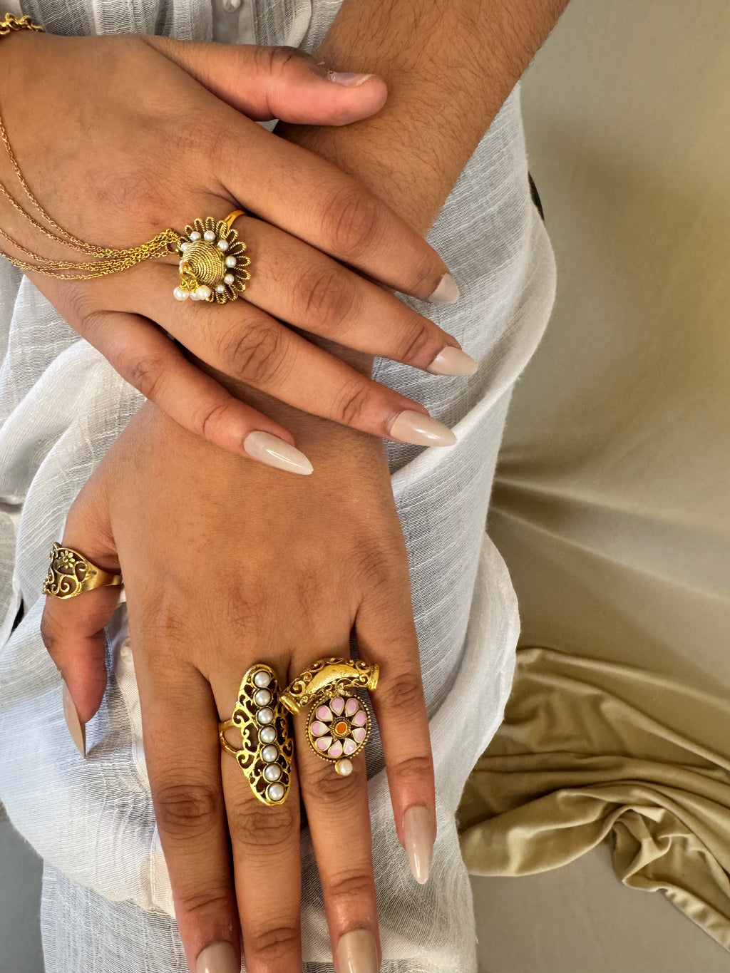 The Cascade Pearl Ring