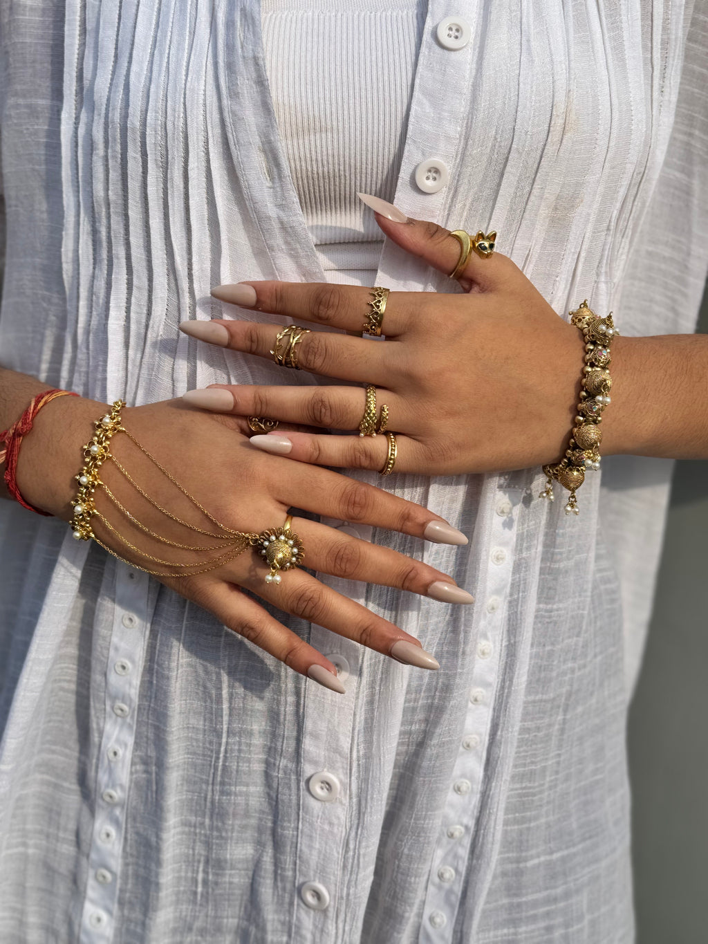 Rani Kundan Pearl Bracelet