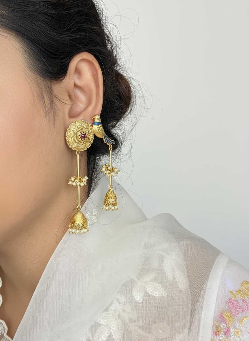 Mayura Enamel Jhumka