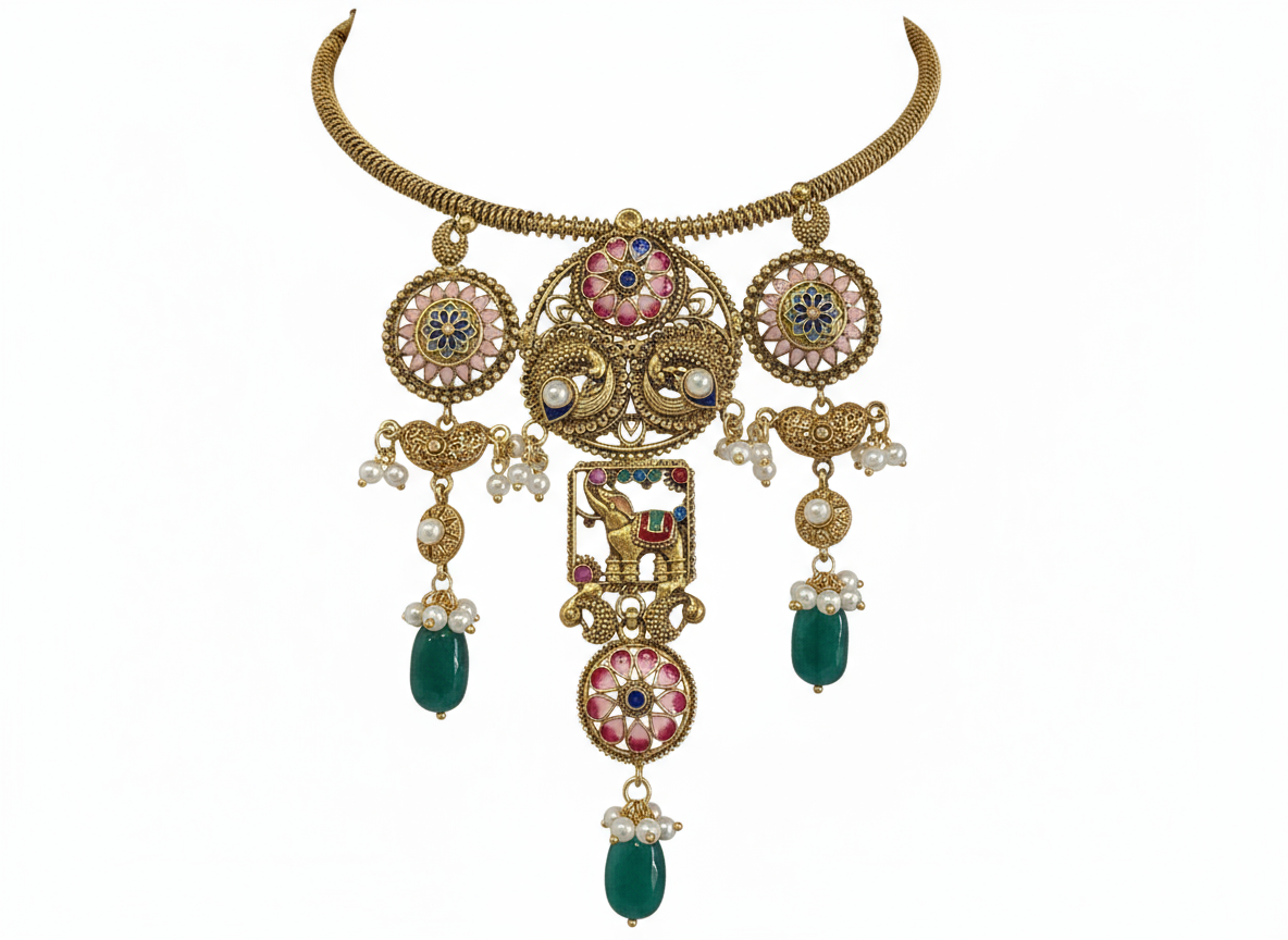 Vilasini Peacock Necklace