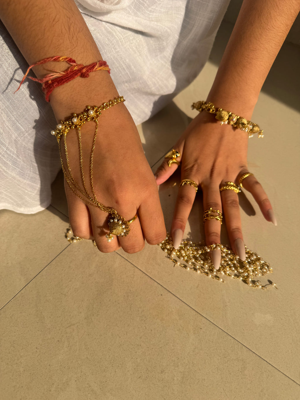 Rani Kundan Pearl Bracelet