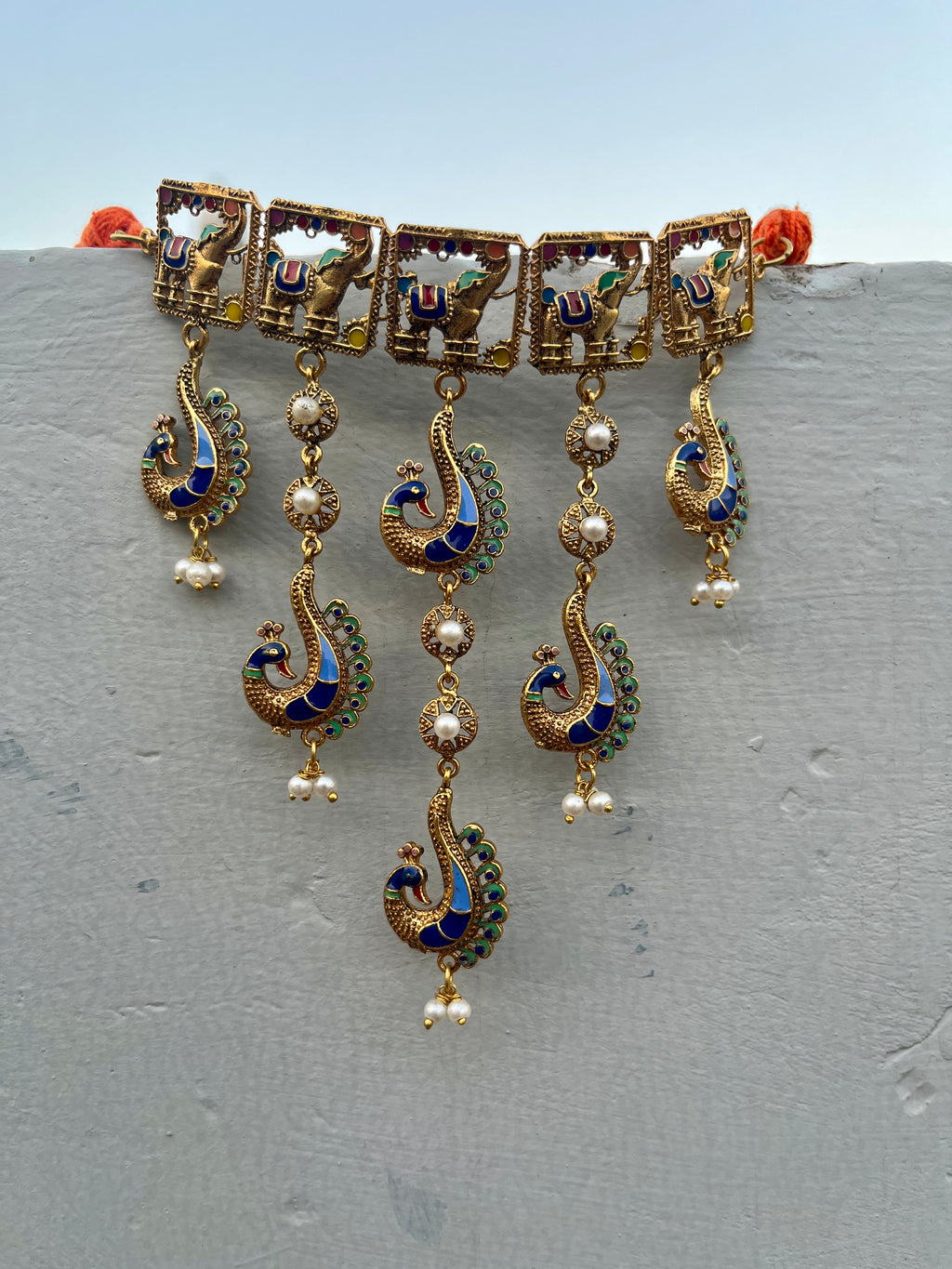 Royal Peacock Enamel Necklace