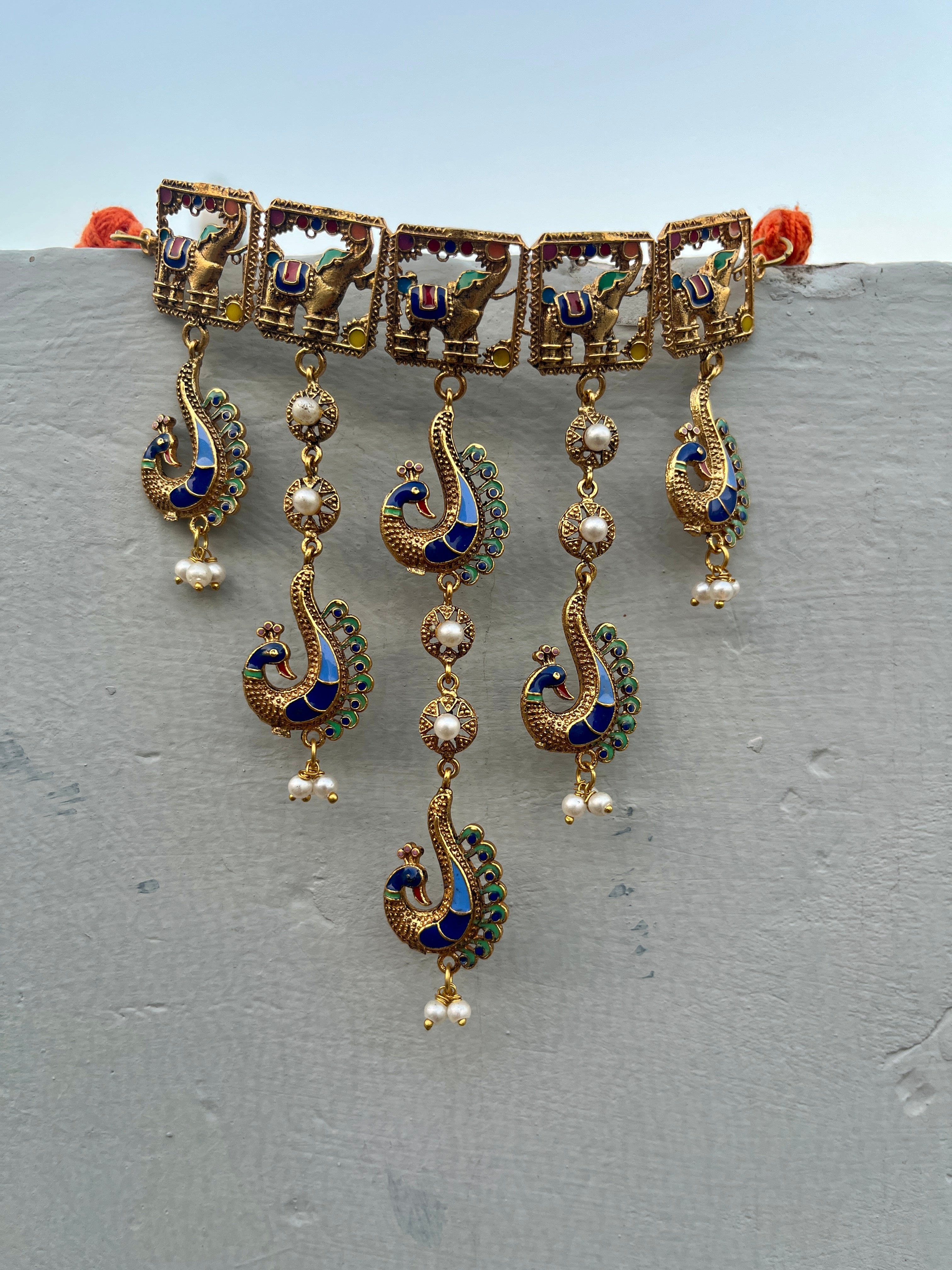 Royal Peacock Enamel Necklace