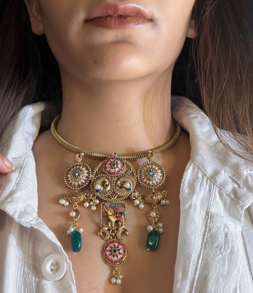 Vilasini Peacock Necklace