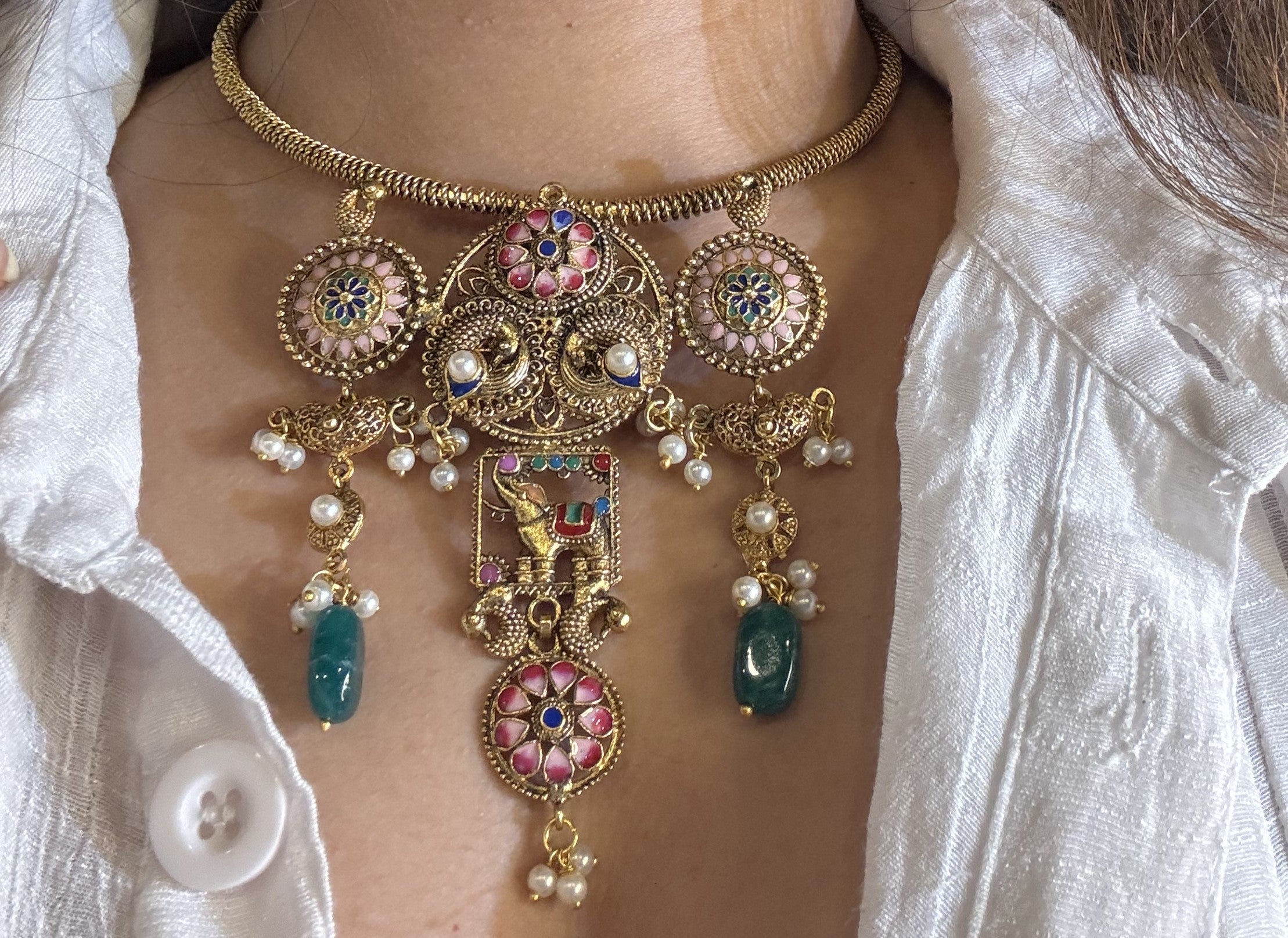 Vilasini Peacock Necklace