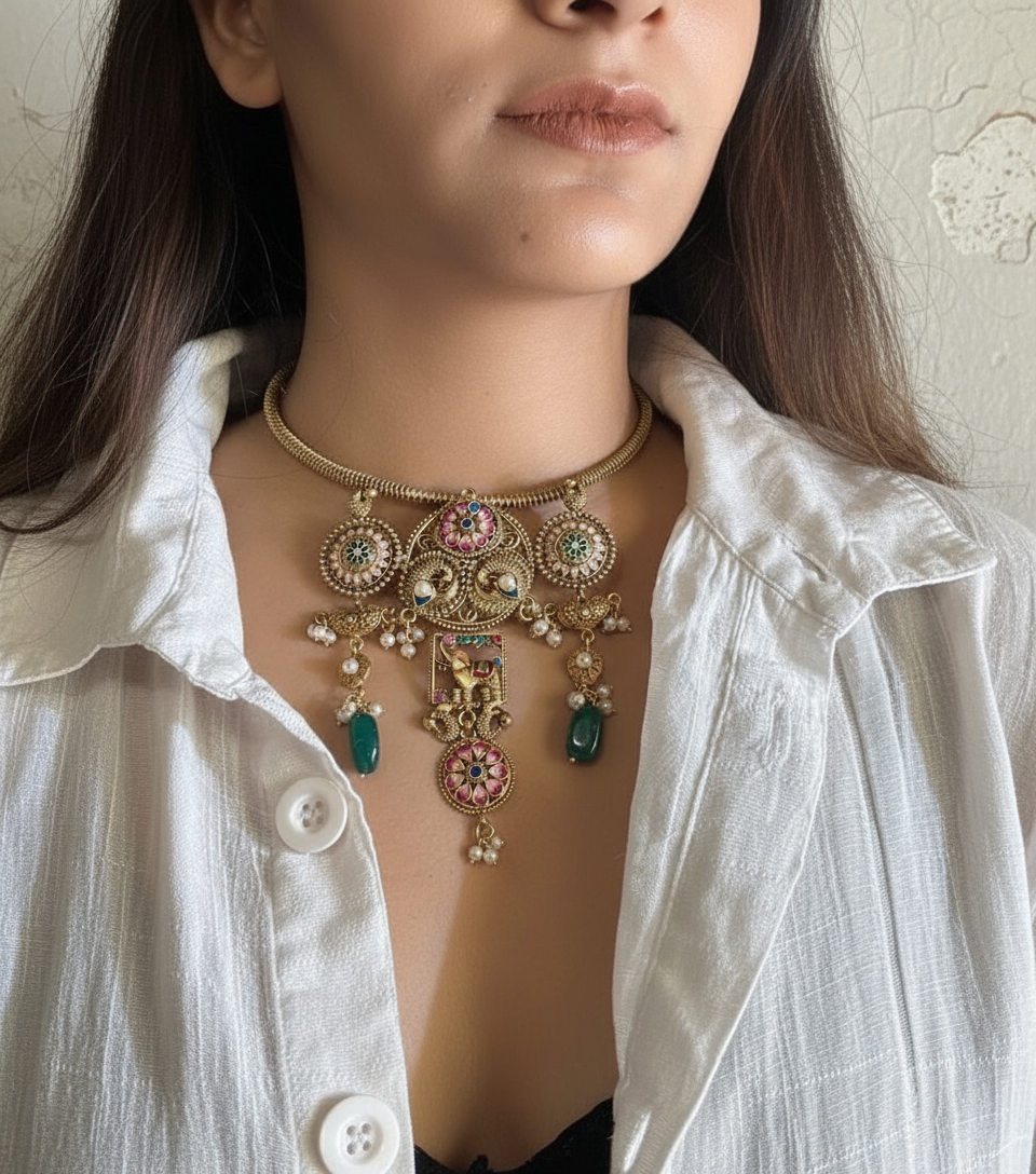 Vilasini Peacock Necklace
