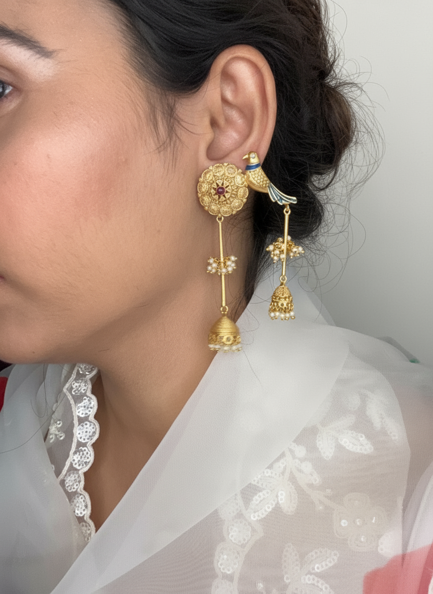 Mayura Enamel Jhumka