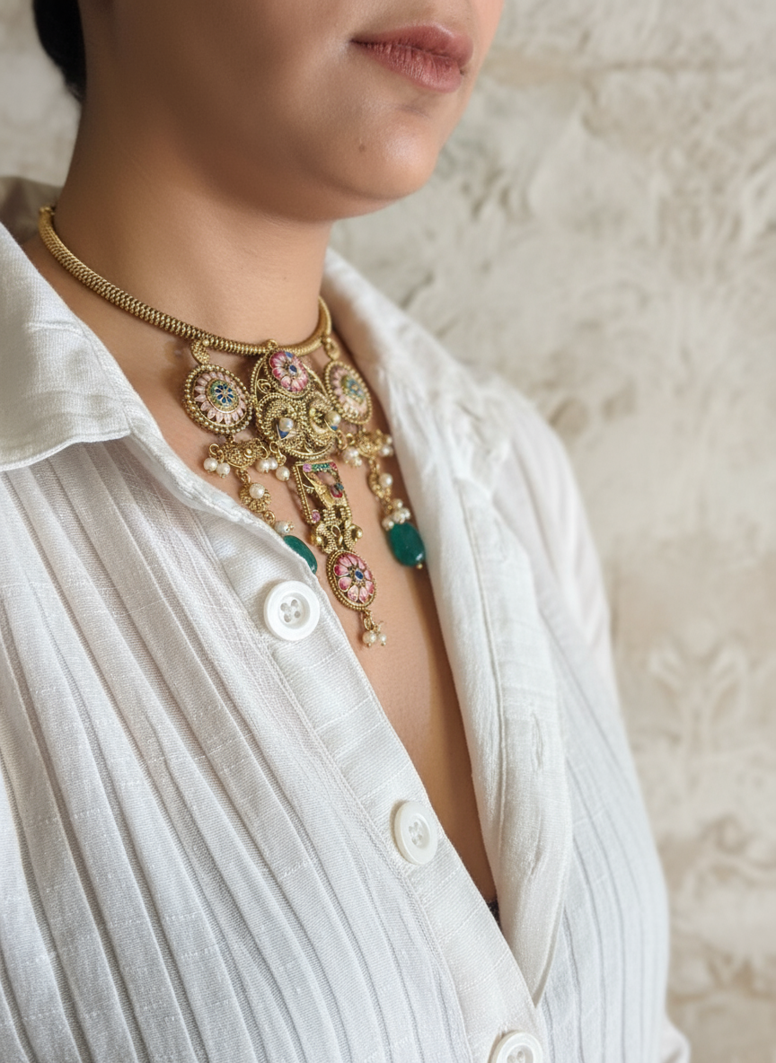 Vilasini Peacock Necklace