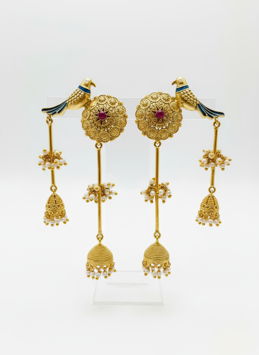 Mayura Enamel Jhumka