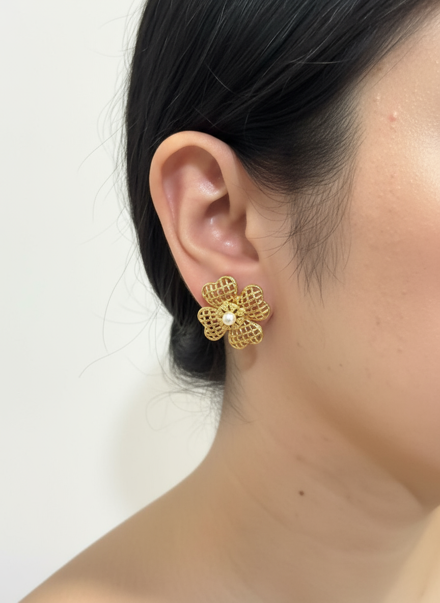 Golden Bloom Stud Earrings