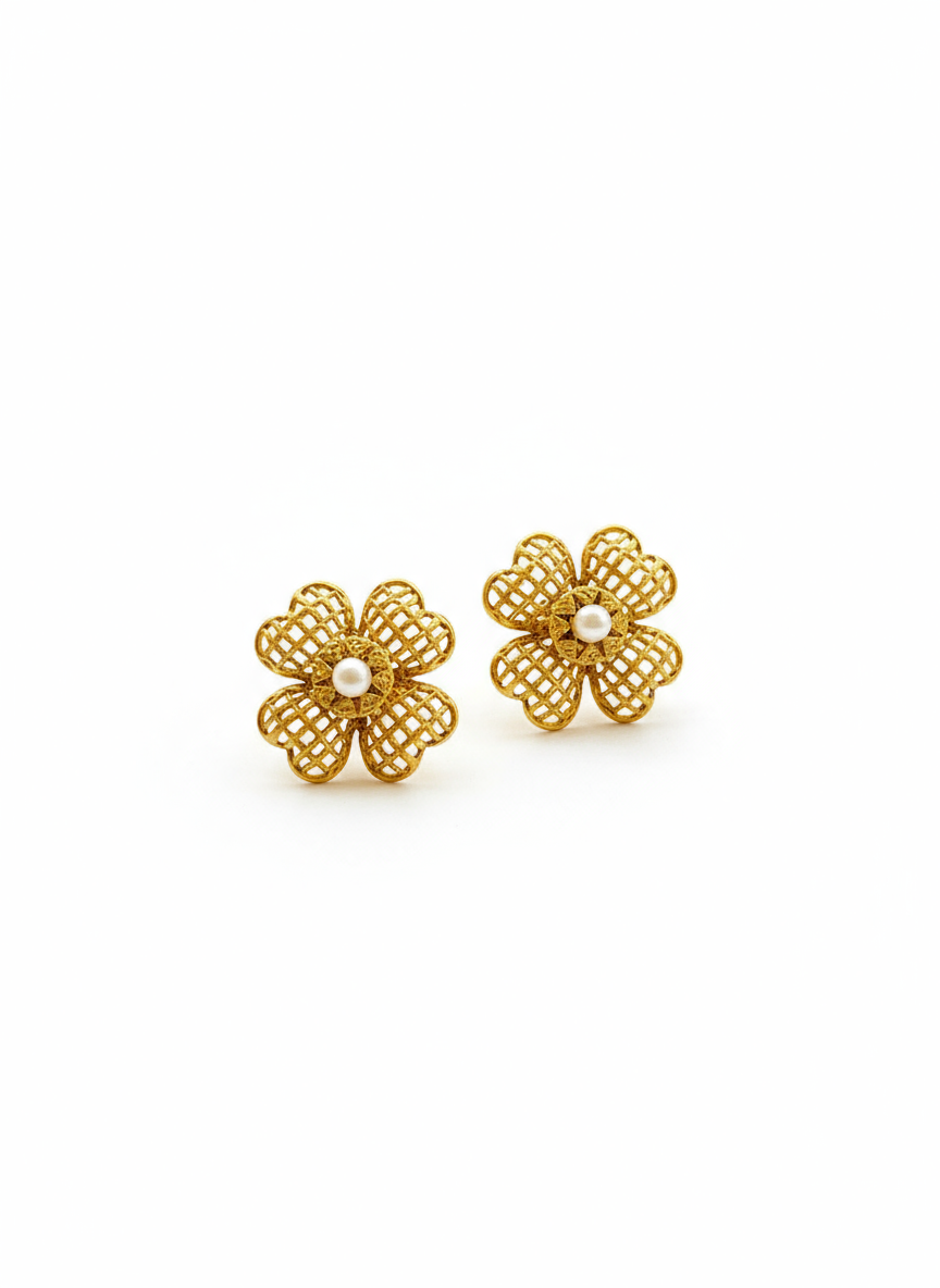 Golden Bloom Stud Earrings