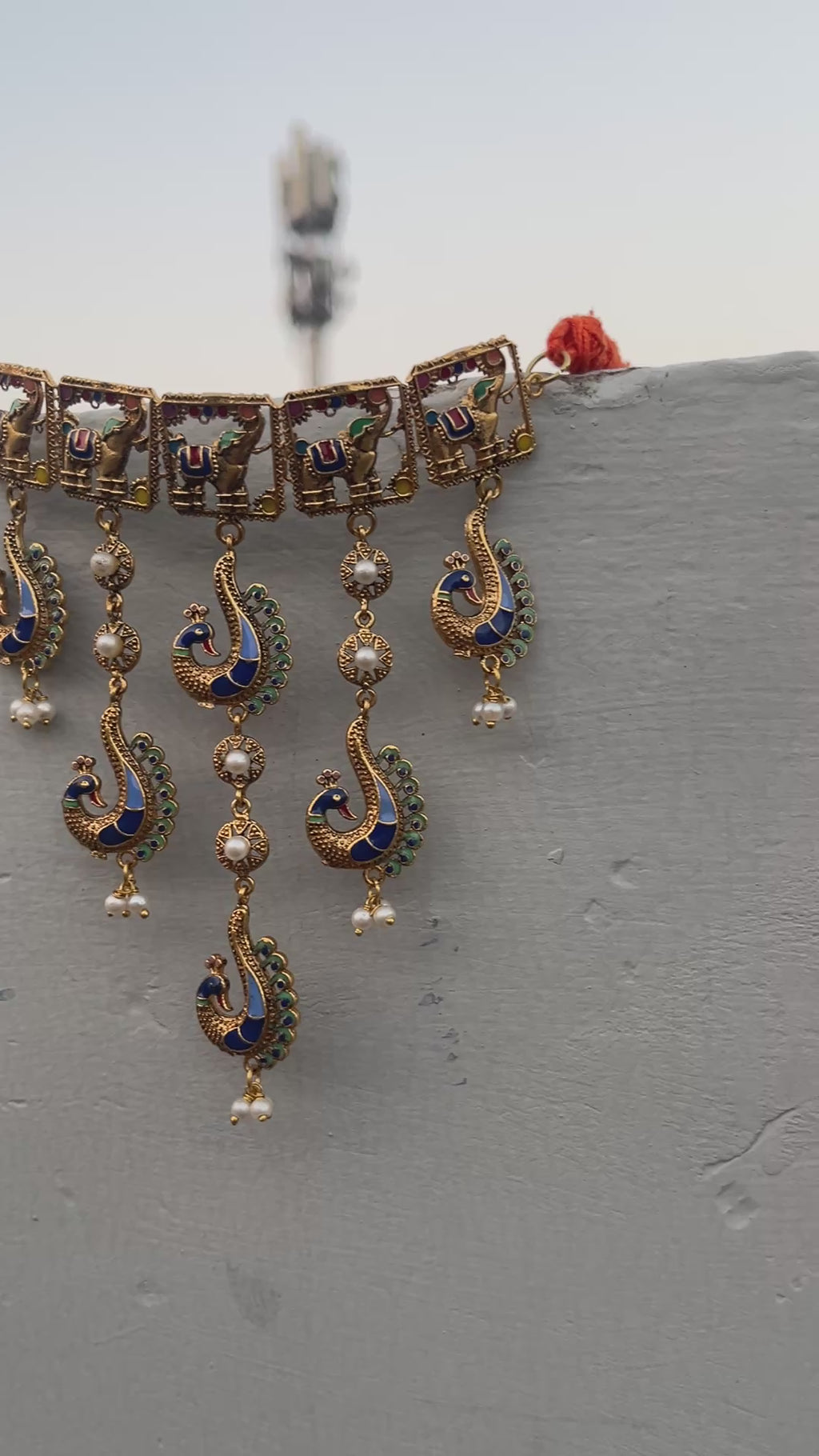 Royal Peacock Enamel Necklace