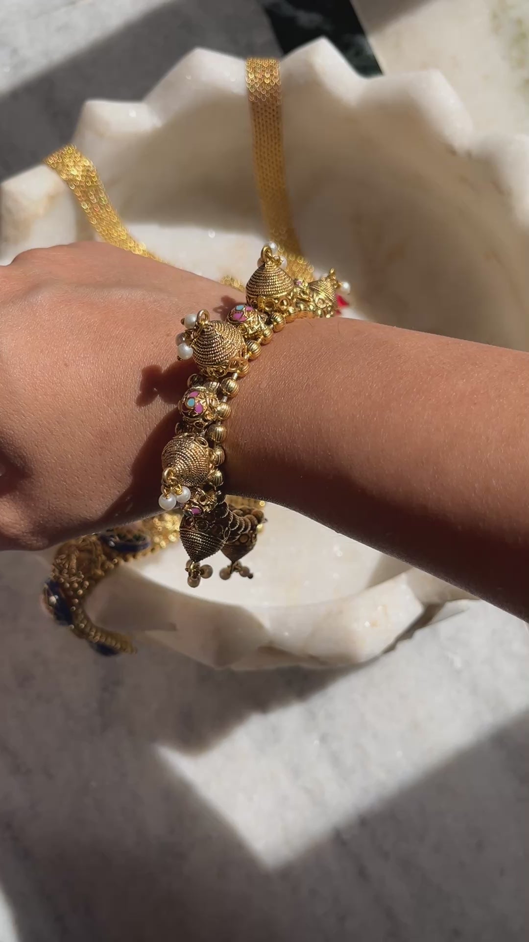 Rani Kundan Pearl Bracelet